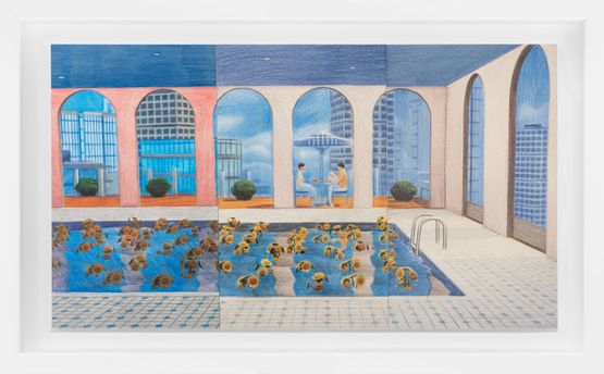Home Sweet Home Floating in Bloom 2 RAW by Mak2 contemporary artwork Works on Paper