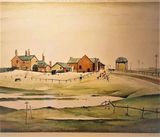 Landscape with Farm Building by L. S. Lowry contemporary artwork print