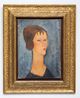 Jeune fille aux macarons Young Woman with Hair in Side Buns by Amedeo Modigliani contemporary artwork Painting
