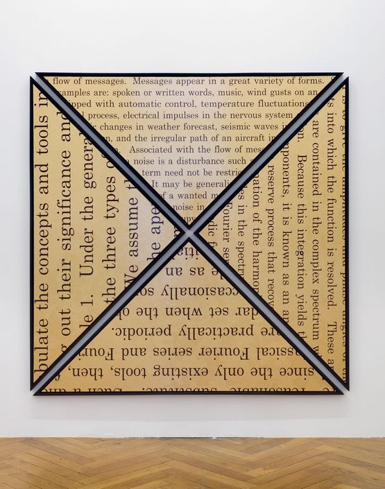 Square Gold with 4 Triangles by Bernar Venet contemporary artwork Painting