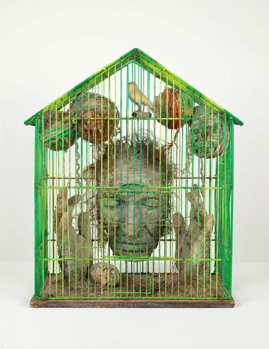 Portrait of Artist Buddha in Paris Meditation entre futur programme et memoire enregistree Portrait of the Artist Buddha in Paris Meditation between the programmed future and recorded memory by Tetsumi Kudo contemporary artwork Sculpture