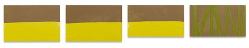 Three Yellow Horizons and a Green Wood by Gary Hume contemporary artwork Sculpture