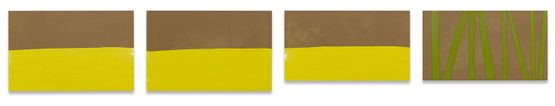 Three Yellow Horizons and a Green Wood by Gary Hume contemporary artwork Sculpture