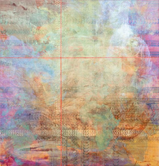 Reverse White Ground laser co-ordinates by Mandy El-Sayegh contemporary artwork Painting
