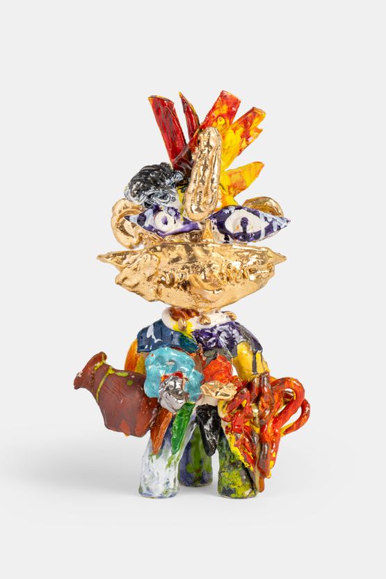 Figure with Terracotta Vessel by Ramesh Mario Nithiyendran contemporary artwork Sculpture