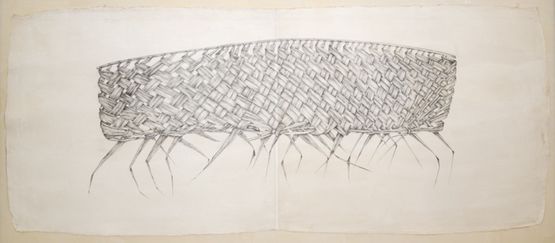 Coconut palm leaf drawing by Desmond Lazaro contemporary artwork Painting