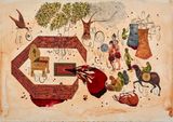Mesh by Shiva Ahmadi contemporary artwork painting works on paper