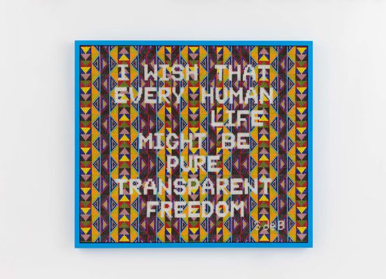I WISH THAT EVERY HUMAN LIFE MIGHT BE PURE TRANSPARENT FREEDOM by Jeffrey Gibson contemporary artwork Sculpture