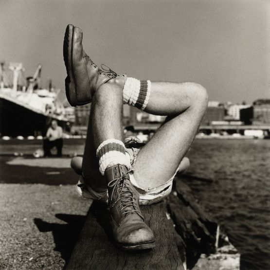 Christopher Street Pier 2 Crossed Legs by Peter Hujar contemporary artwork Painting