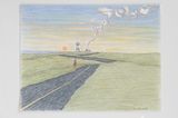 Homeland by Robin Lowe contemporary artwork drawing painting works on paper