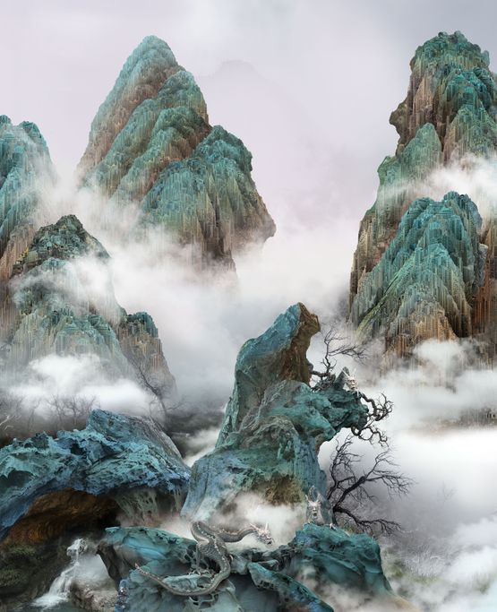 Dragon by Yang Yongliang contemporary artwork Print