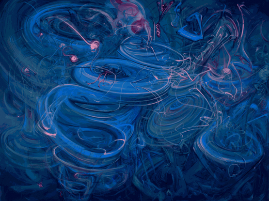 Spilling genesis 2 by Stephen Pusey contemporary artwork Painting