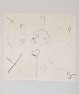 Drawing with Repeated   x and Skulls by Masaya Chiba contemporary artwork drawing works on paper