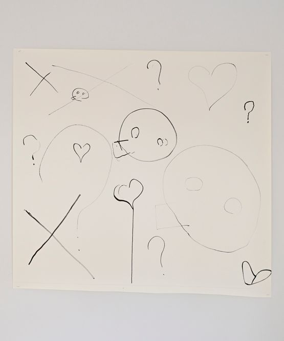Drawing with Repeated   x and Skulls by Masaya Chiba contemporary artwork Works on Paper