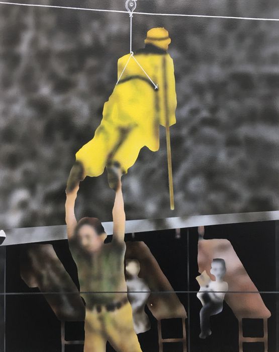 The Monkey Fell Into Water by Rao Weiyi contemporary artwork Painting