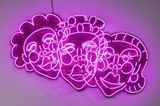 Wash N Set Pink by Tschabalala Self contemporary artwork mixed media