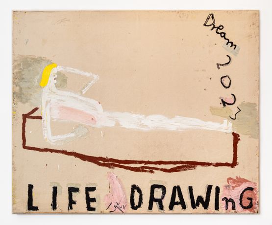 Long White Girl by Rose Wylie contemporary artwork Painting