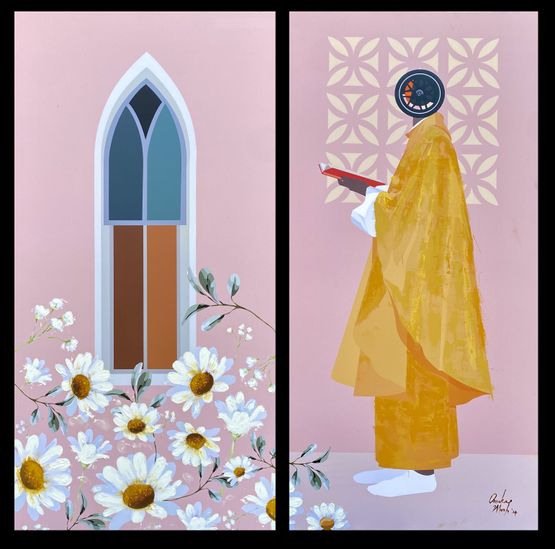 IN THE NAME OF THE FATHER by Azuka Muoh contemporary artwork Painting