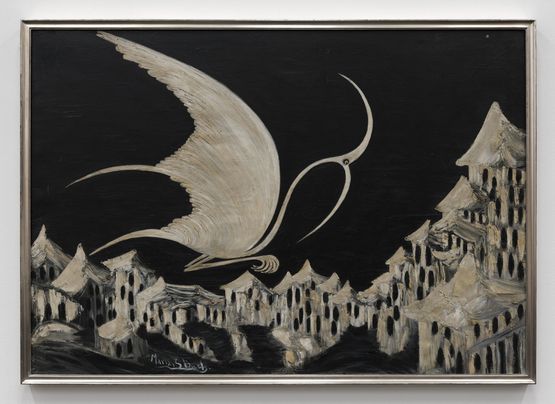 The Gaunt Bird of Famine by Marian Spore Bush contemporary artwork Painting