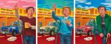 Eggstasy Triptych by Yang Jingzhou contemporary artwork painting