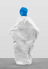 blue white monk by Ugo Rondinone contemporary artwork sculpture