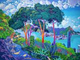 Lugard Road and the Victoria Harbour by Stephen Wong Chun Hei contemporary artwork painting