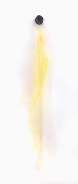 in the beginning there was time as if splashed with bouncy eye masks an experience in stretched yellow or a bee might be a star of a great drama as if splashed with bouncy eye masks an experience in stretched yellow or a bee might be a star of a great drama 03 by Astrid Svangren contemporary artwork textile