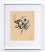 Study Sketch Profile in Helmet Facing Left by Ernie Barnes contemporary artwork drawing painting works on paper