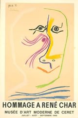 Hommage a Rene Char by Pablo Picasso 1969 litho by Moulot Imprimerie by Pablo Picasso contemporary artwork print