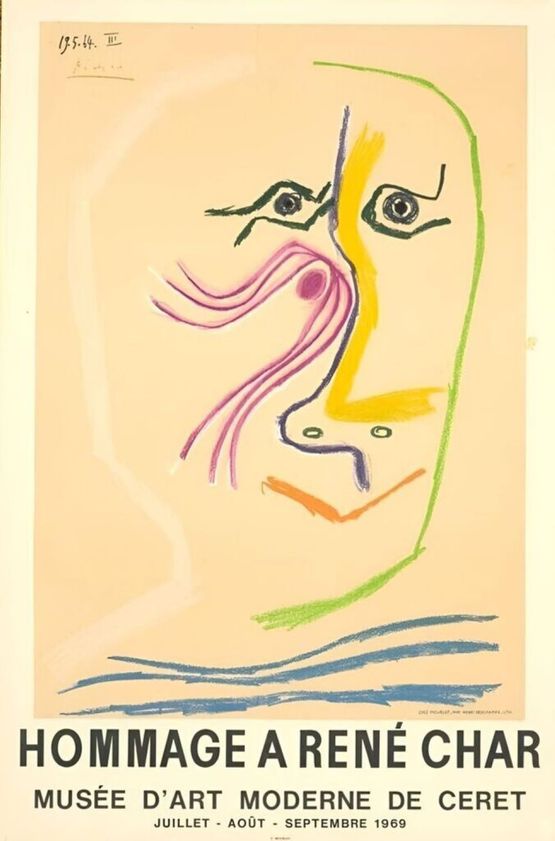 Hommage a Rene Char by Pablo Picasso 1969 litho by Moulot Imprimerie by Pablo Picasso contemporary artwork Print