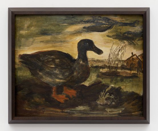 Untitled Paesaggio con anatra by Luigi Zuccheri contemporary artwork Painting