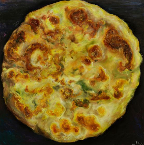 Drawing a Pancake No. 2 by Cao Yu contemporary artwork Painting