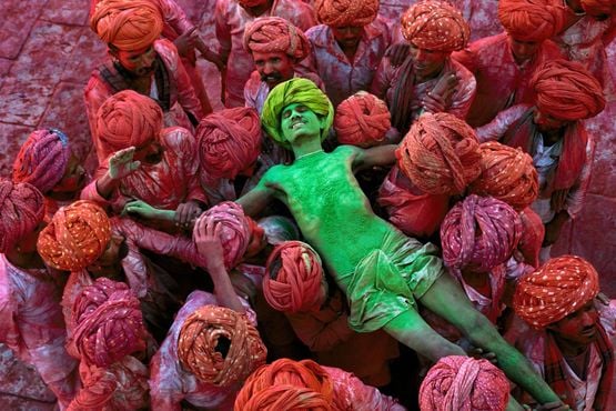 Holi Man by Steve Mccurry contemporary artwork Print