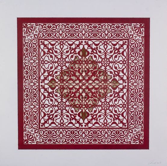 Flowers Garnet Diamond by Anila Quayyum Agha contemporary artwork Works on Paper