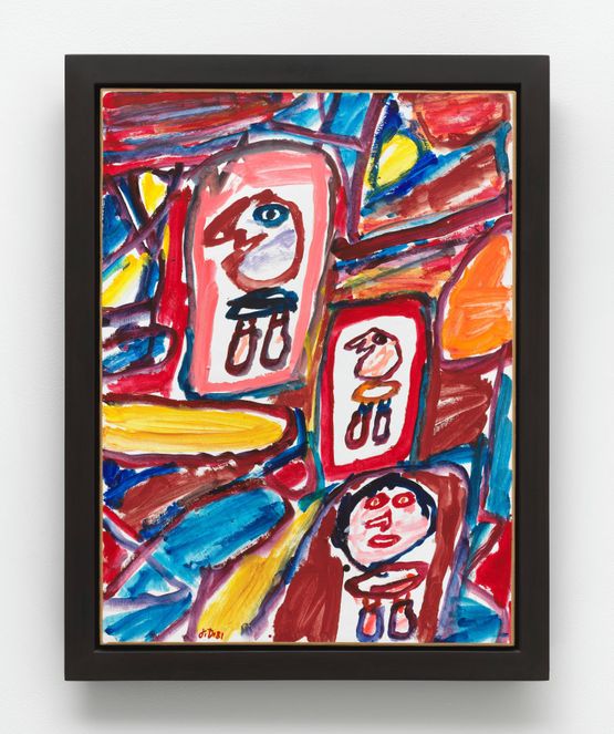 Site avec 3 personnages by Jean Dubuffet contemporary artwork Painting