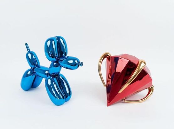 Balloon Dog Blue  Diamond Red by Jeff Koons contemporary artwork Sculpture