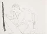 Celia Adjusting Her Eyelash G.837 by David Hockney contemporary artwork print