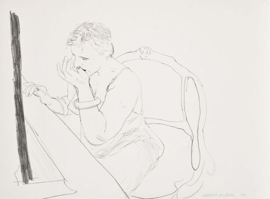 Celia Adjusting Her Eyelash G.837 by David Hockney contemporary artwork Print