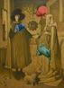 Floating - Portrait of Arnolfini and His Wife Yellow by Tomoaki Ichikawa contemporary artwork Painting