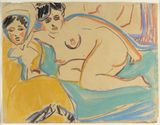 Zwei liegende Akte by Ernst Ludwig Kirchner contemporary artwork drawing