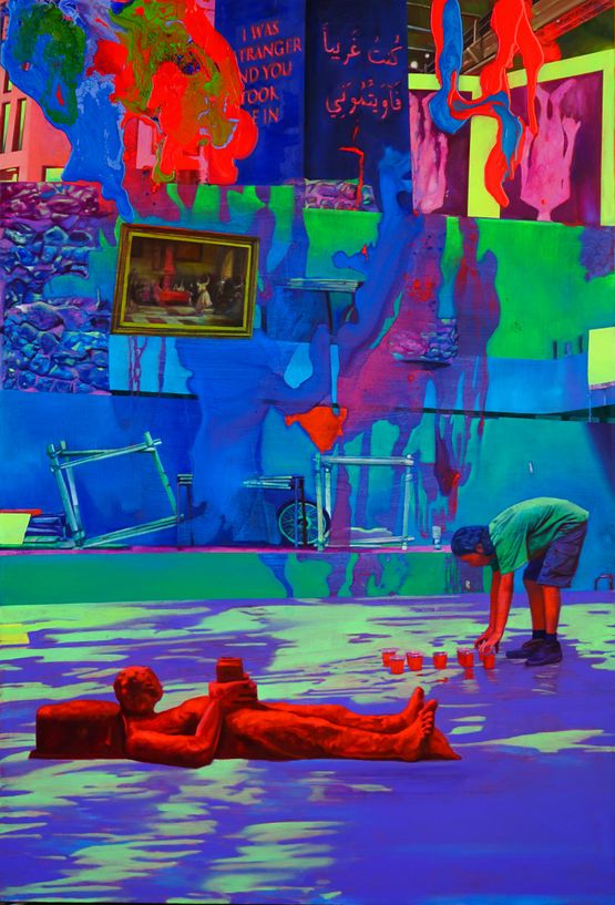 Applause Applause Dont applause we are not pigeon Keprok Keprok Ulah keprok da lain japati by Zico Albaiquni contemporary artwork Painting