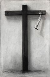 Croix Haiti by Ernest Pignon-Ernest contemporary artwork drawing works on paper