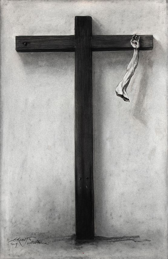 Croix Haiti by Ernest Pignon-Ernest contemporary artwork Works on Paper