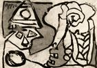 Elephant by Pierre Alechinsky and Karel Appel contemporary artwork Painting