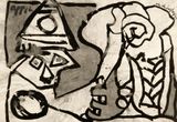 Elephant by Pierre Alechinsky and Karel Appel contemporary artwork drawing painting works on paper