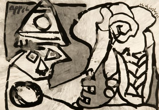 Elephant by Pierre Alechinsky and Karel Appel contemporary artwork Painting