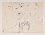 Gesichtsteile mit Haarteil by Chris Reinecke contemporary artwork works on paper