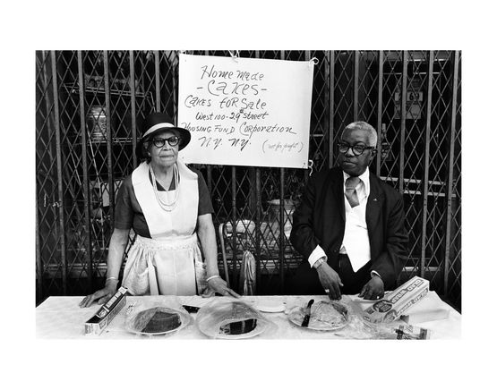 A Man and Woman at an Outdoor Bake Sale Harlem NY by Dawoud Bey contemporary artwork Sculpture