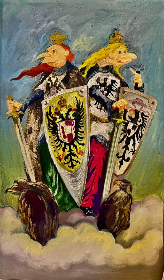 Guardians of Beauty by Manuel Ocampo contemporary artwork Painting