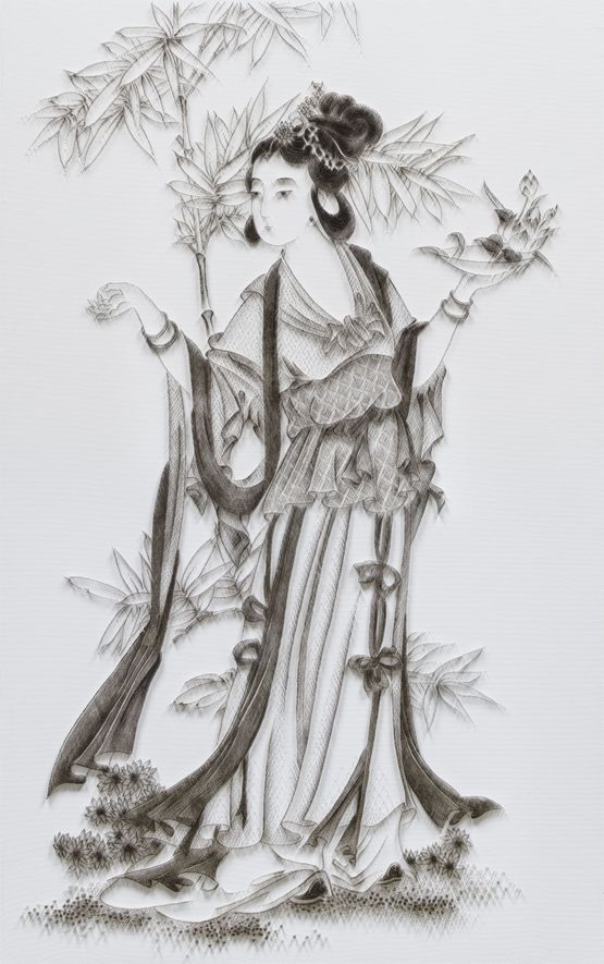 Imitating Lady by Qiu Ying Ming Dynasty by Chen Chun-Hao contemporary artwork Sculpture